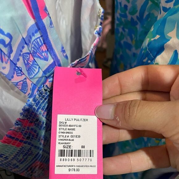 Lilly Pulitzer NWT Cyndi Dress Whisper Blue Yeah Buoy 00 - Picture 5 of 11